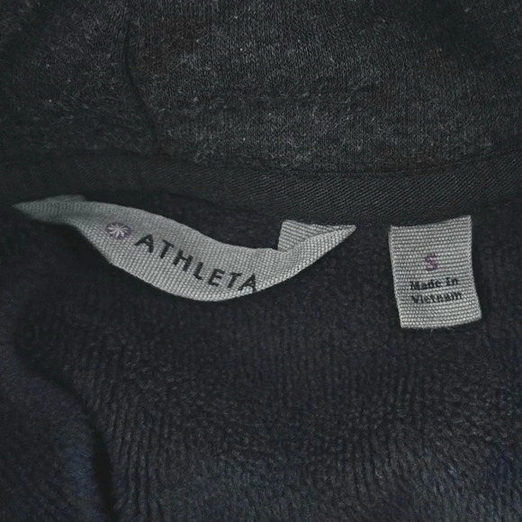 Athleta Cozy Karma Fleece Turtleneck Funnel Neck Sweater Oversize Grey small - Picture 5 of 8